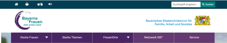 Das Menü mit fünf Rubriken.