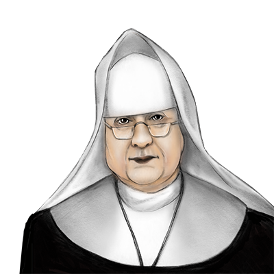 Illustration Porträt von Schwester Amada Grüner