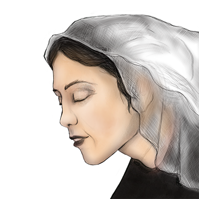 Illustration Porträt von Beatrix von Courtenay