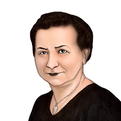 Illustration Porträt Bertha Scheiding