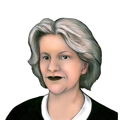 Illustration Porträt von Mildred Scheel