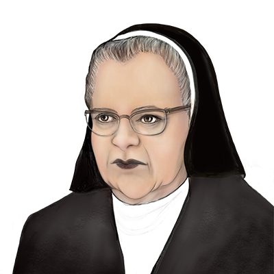 Illustration Porträt Schwester Patrona Schwaiger
