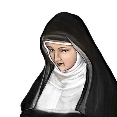 Illustration Porträt Hugeburc von Heidenheim
