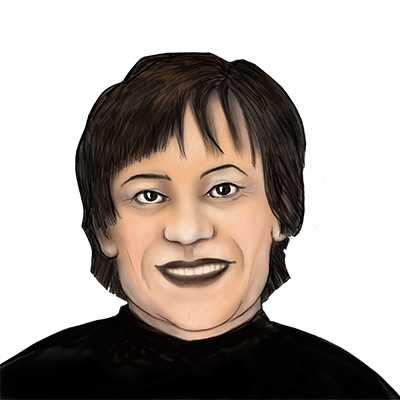 Illustration Porträt von Rosi Mittermaier